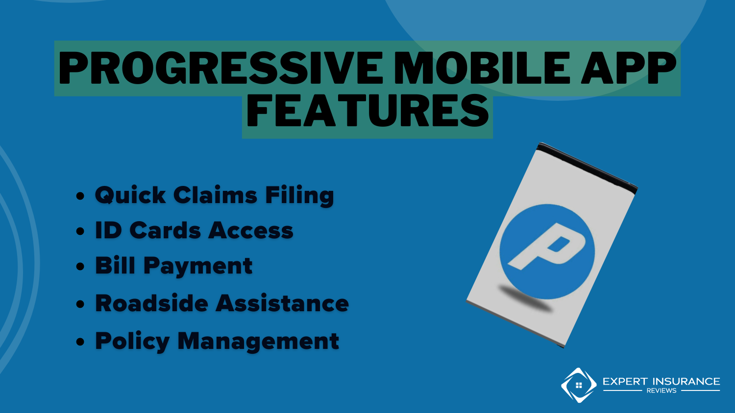 Progressive Mobile App Review: Progressive Mobile App Features Infographic