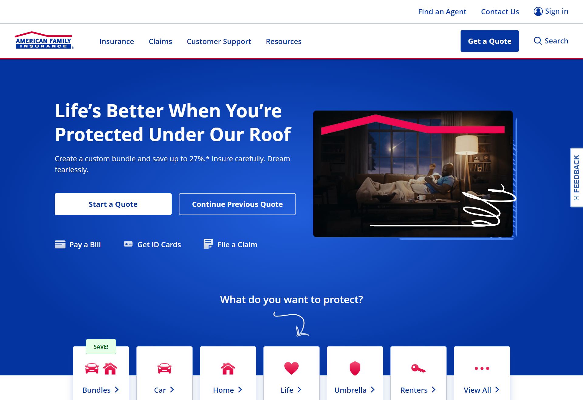 American Family Site Screenshot: Best Insurance for Manufactured Homes