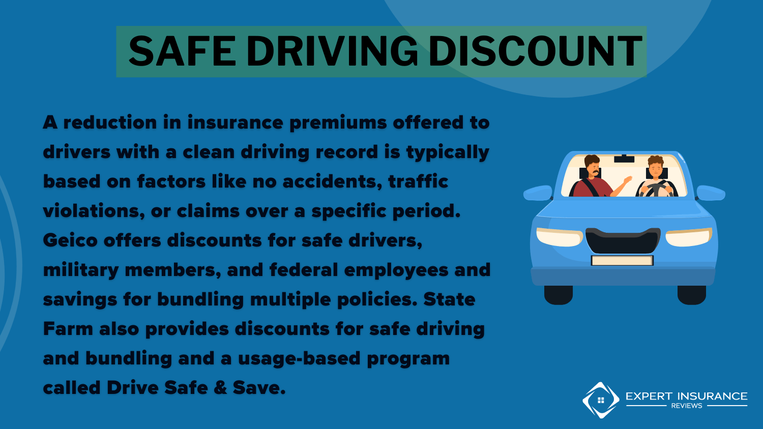 Safe Driving Discount Definition Card: best car insurance for InstaCart drivers