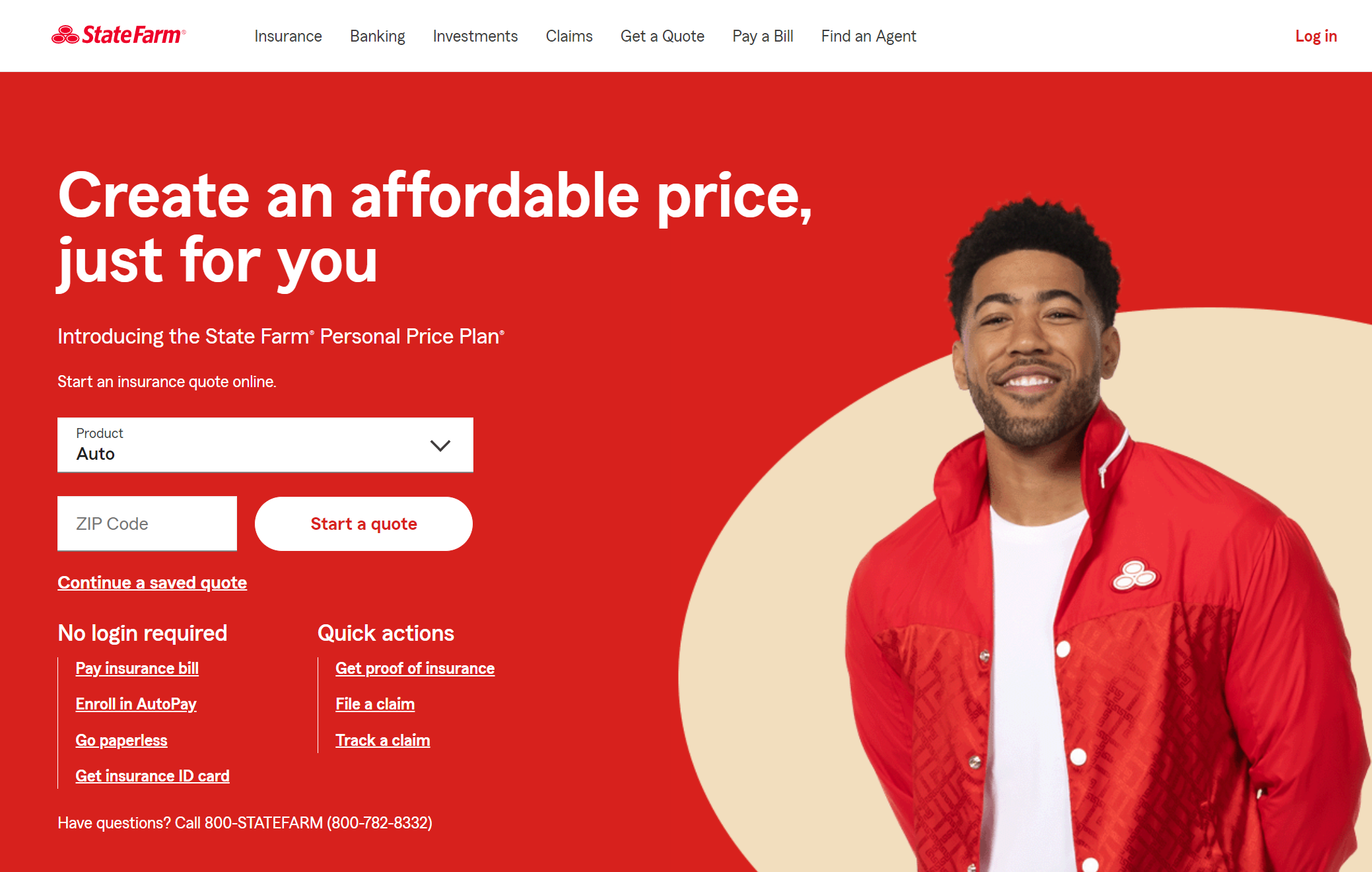 Best Car Insurance for Instacart Drivers: State Farm HomePage Screeshot